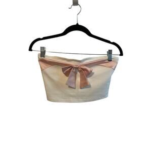 Bow front crop top SHEIN Medium